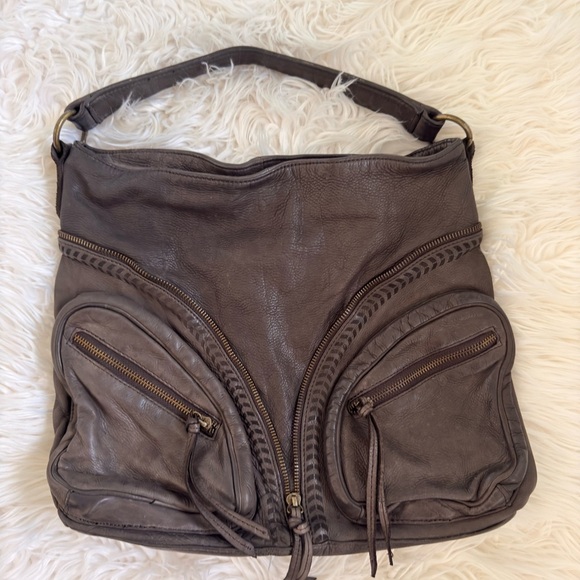 CZ FALCONER Italian Leather Black Hobo Bag Purse - Picture 4 of 9